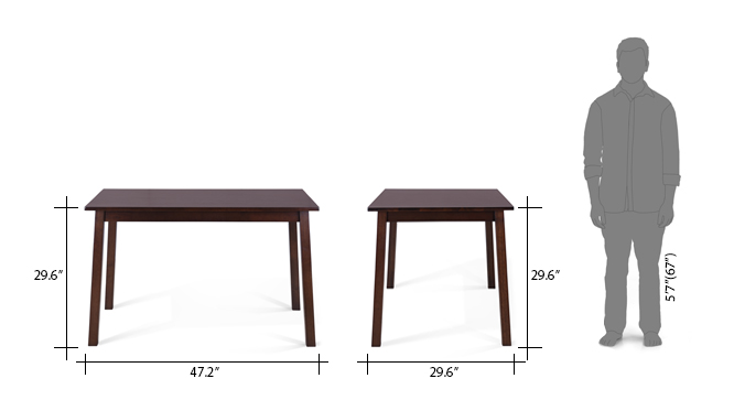 Nubia 4 Seater Dining Set (Dark Walnut)